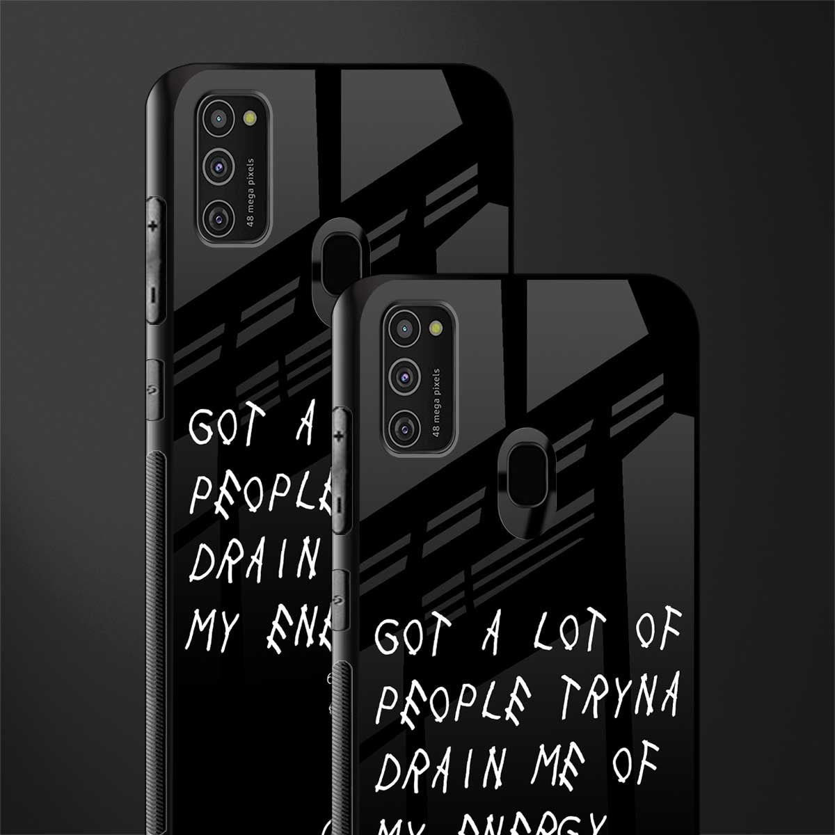 tryna drain my energy glass case for samsung galaxy m21 image-2