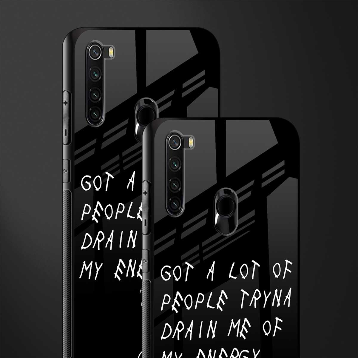 tryna drain my energy glass case for redmi note 8 image-2