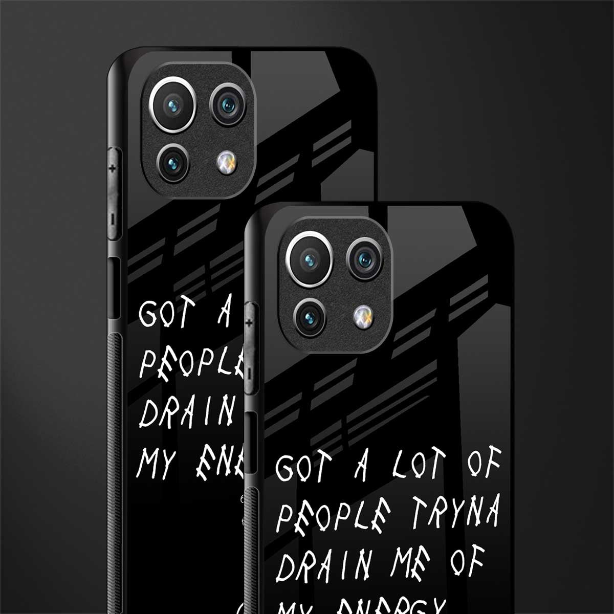 tryna drain my energy glass case for mi 11 lite image-2
