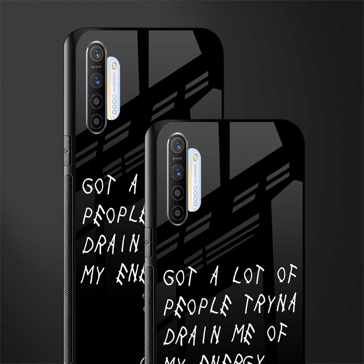 tryna drain my energy glass case for realme x2 image-2