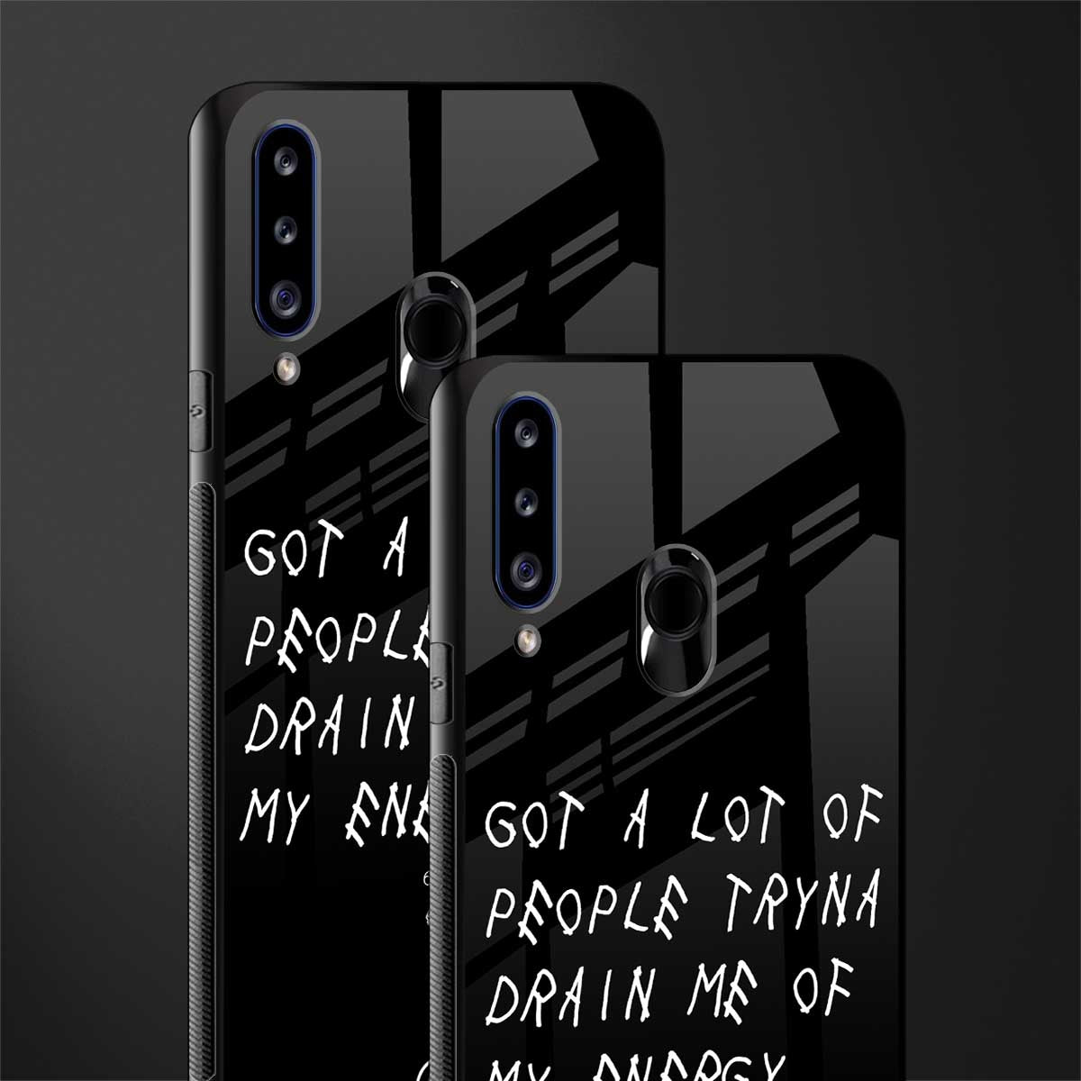 tryna drain my energy glass case for samsung galaxy a20s image-2