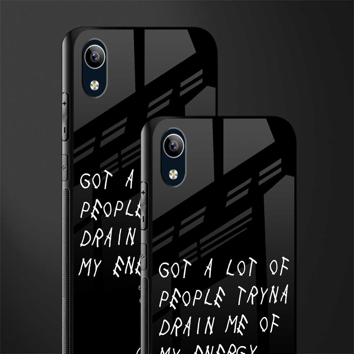 tryna drain my energy glass case for vivo y90 image-2