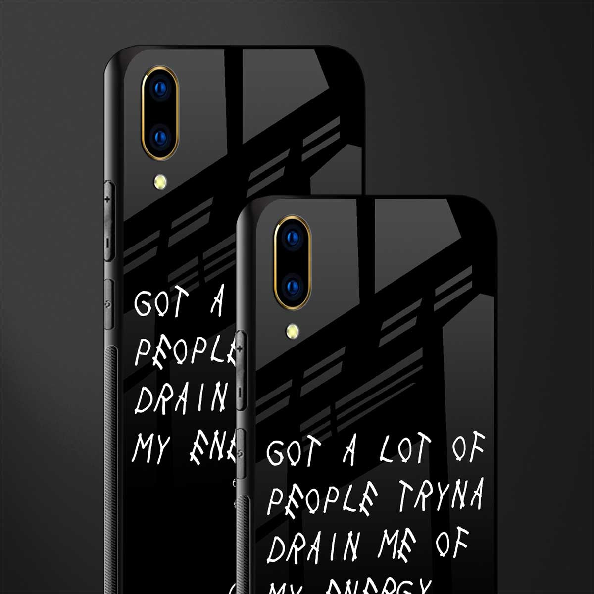 tryna drain my energy glass case for vivo v11 pro image-2