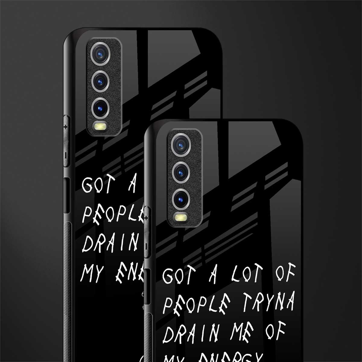 tryna drain my energy glass case for vivo y20svivo y20avivo y20g image-2