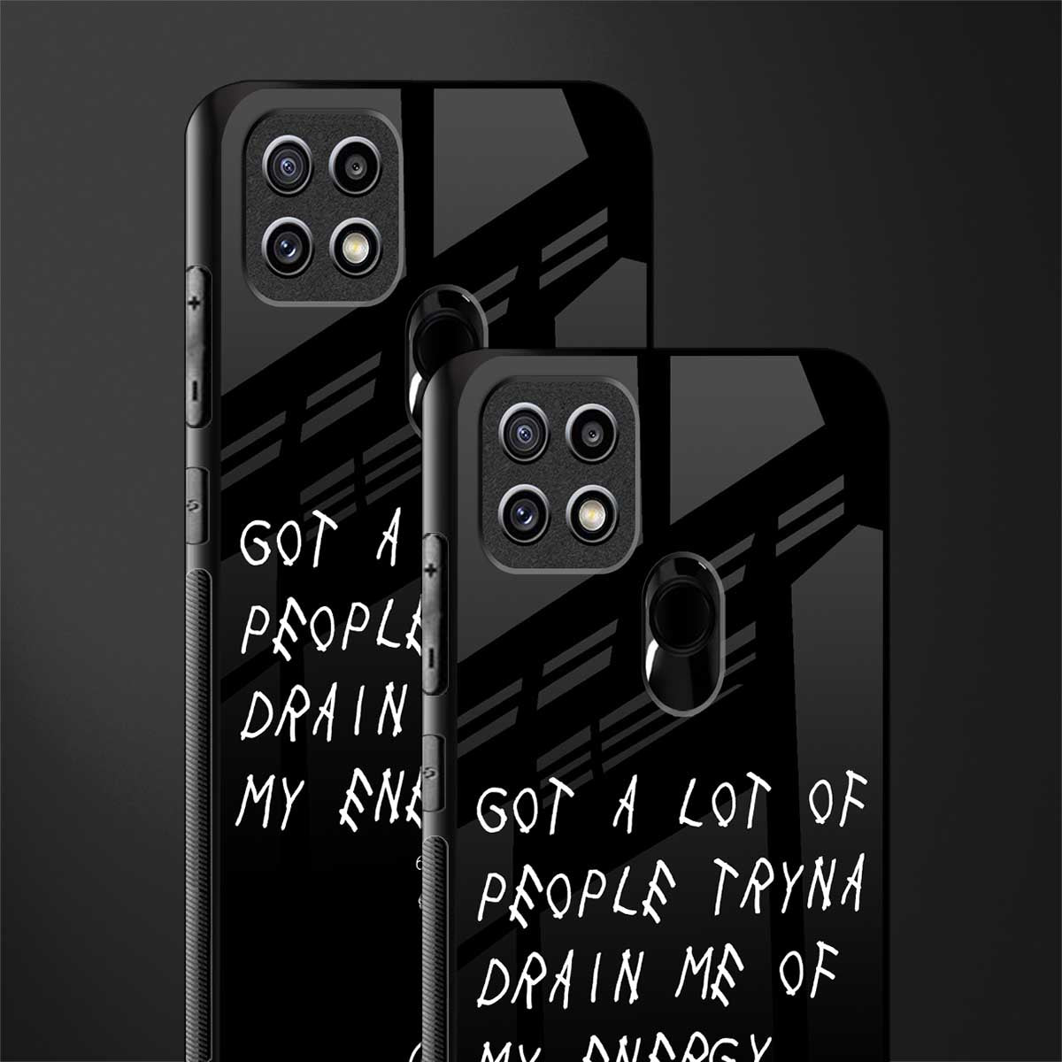 tryna drain my energy glass case for oppo a15s image-2
