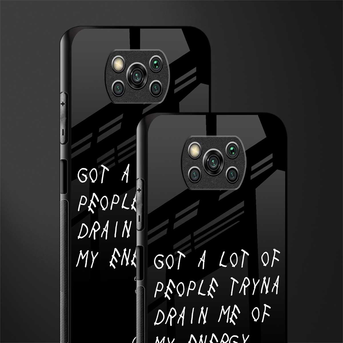 tryna drain my energy glass case for poco x3 image-2