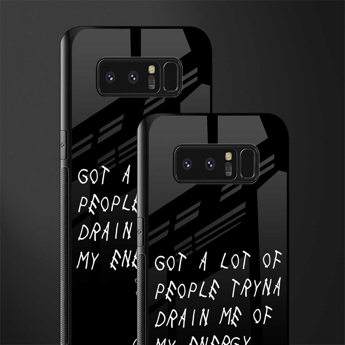 tryna drain my energy glass case for samsung galaxy note 8 image-2