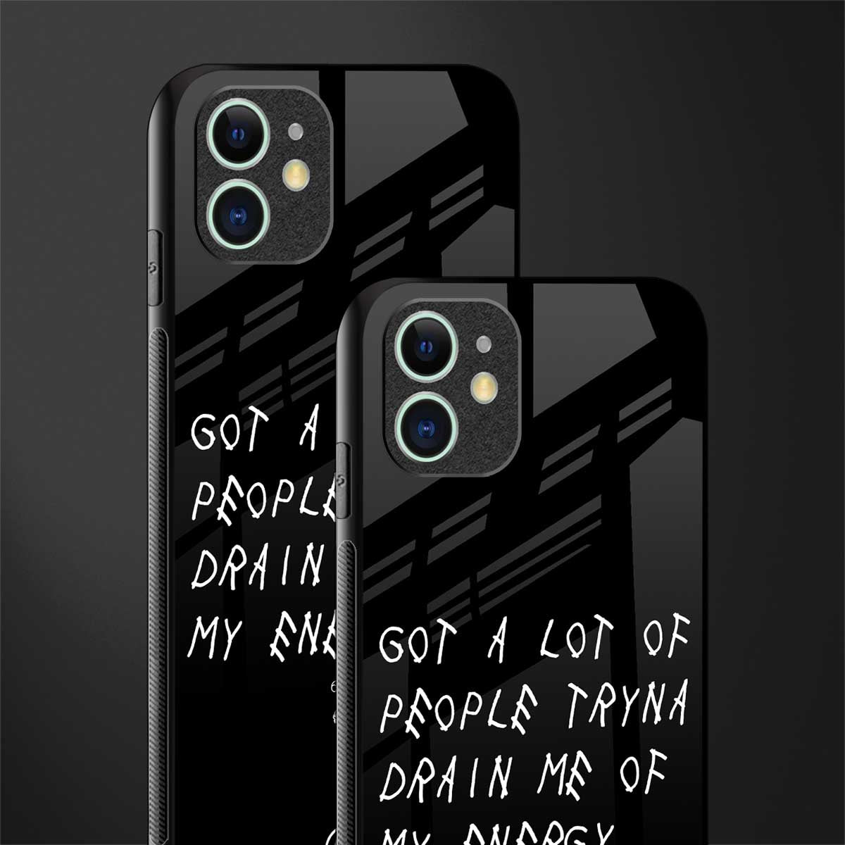 tryna drain my energy glass case for iphone 11 image-2