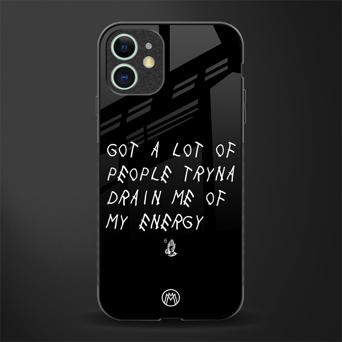tryna drain my energy glass case for iphone 11 image