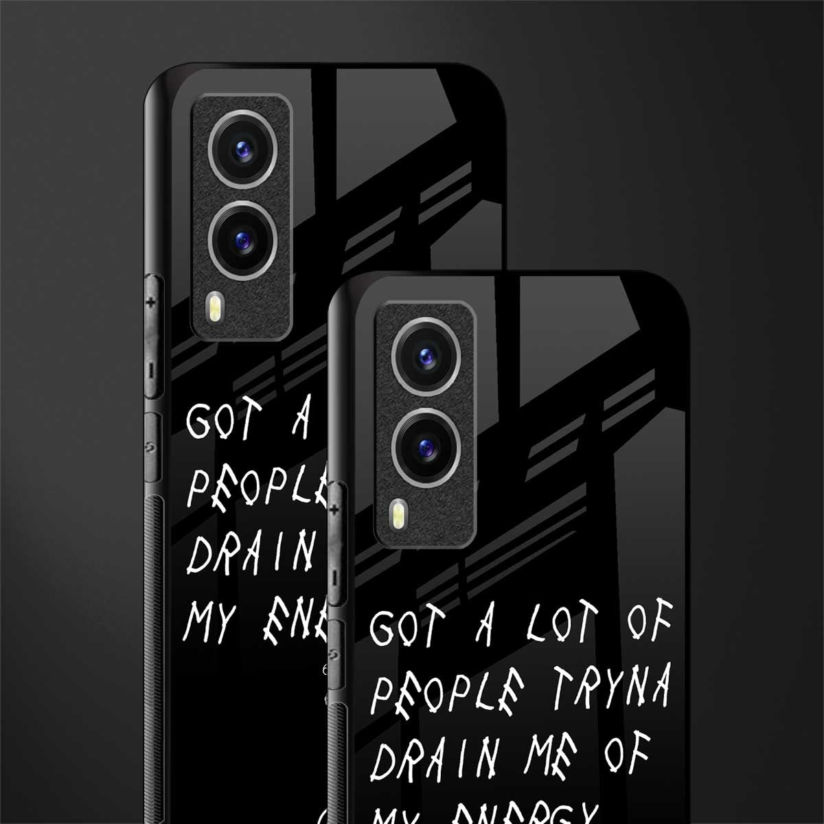 tryna drain my energy glass case for vivo v21e 5g image-2