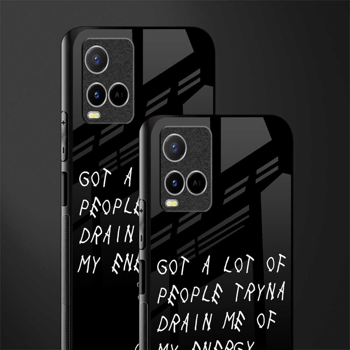 tryna drain my energy glass case for vivo y33s vivo y33t image-2