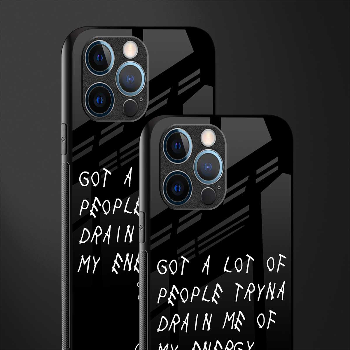 tryna drain my energy glass case for iphone 12 pro image-2