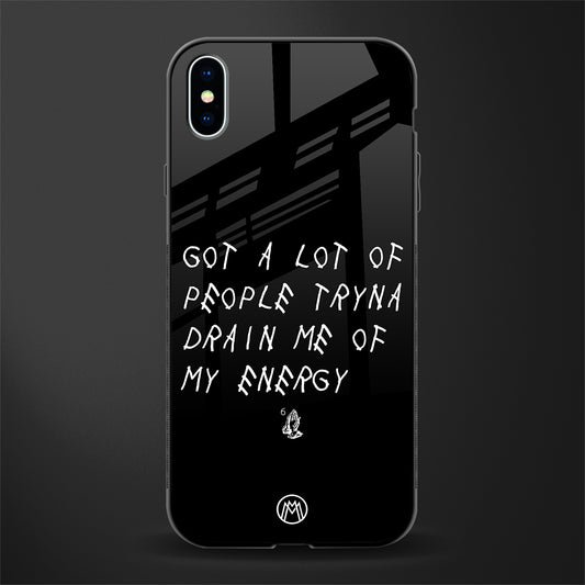 tryna drain my energy glass case for iphone xs max image