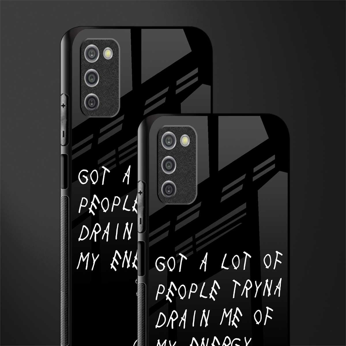 tryna drain my energy glass case for samsung galaxy a03s image-2