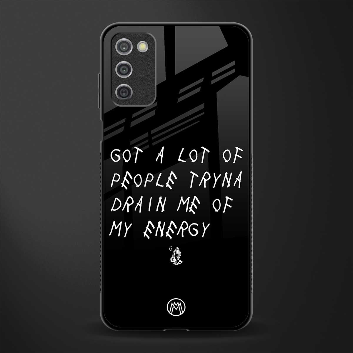 tryna drain my energy glass case for samsung galaxy a03s image