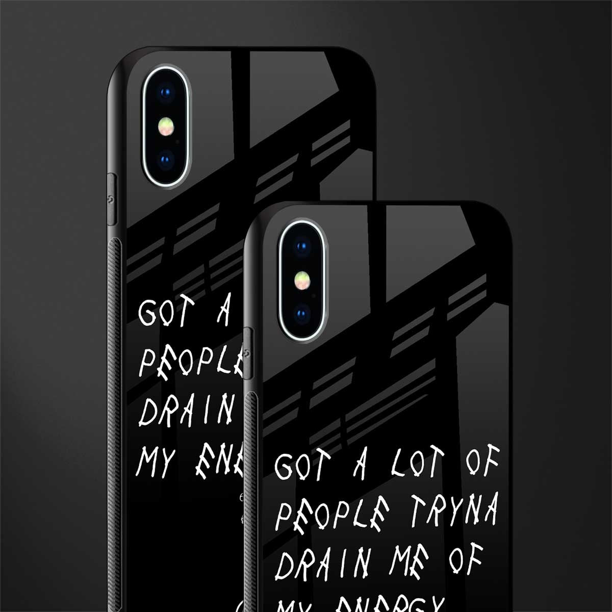 tryna drain my energy glass case for iphone xs image-2