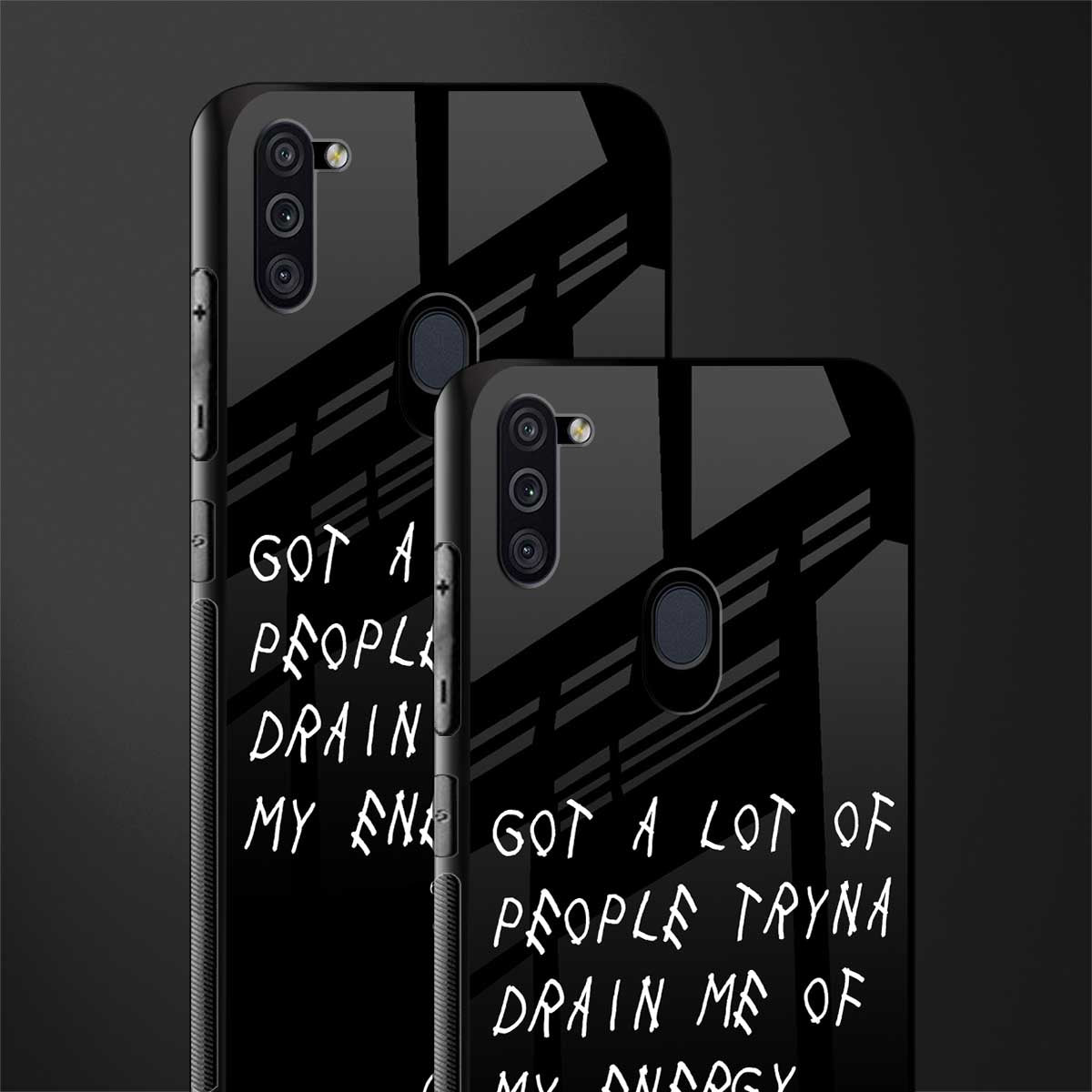 tryna drain my energy glass case for samsung galaxy m11 image-2