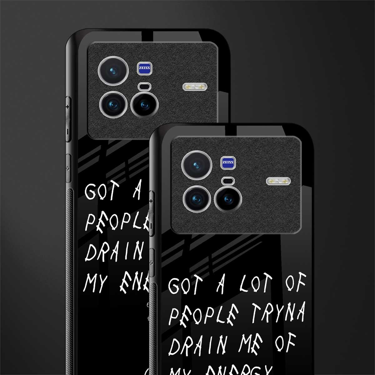 tryna drain my energy glass case for vivo x80 image-2