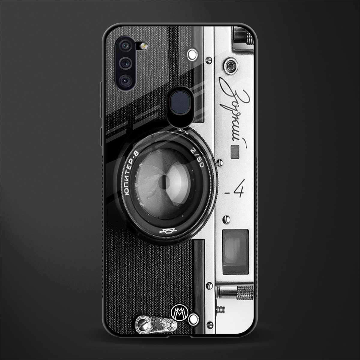 vintage camera glass case for samsung galaxy m11 image