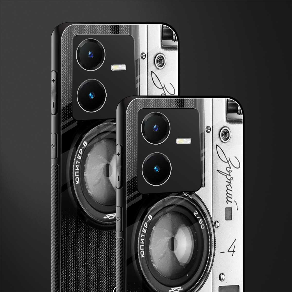 vintage camera back phone cover | glass case for vivo y22