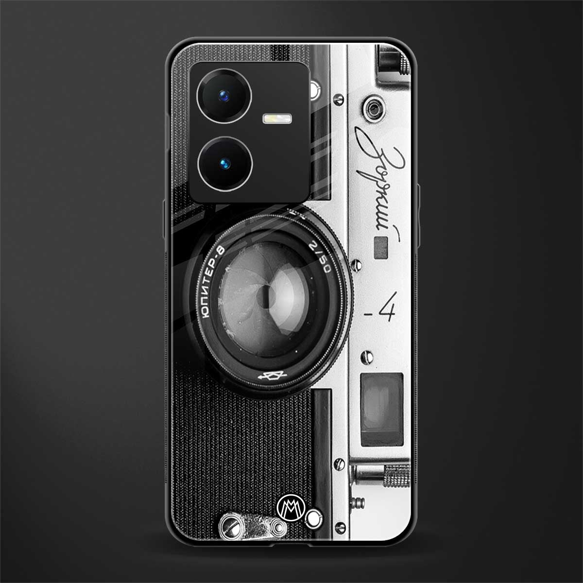 vintage camera back phone cover | glass case for vivo y22