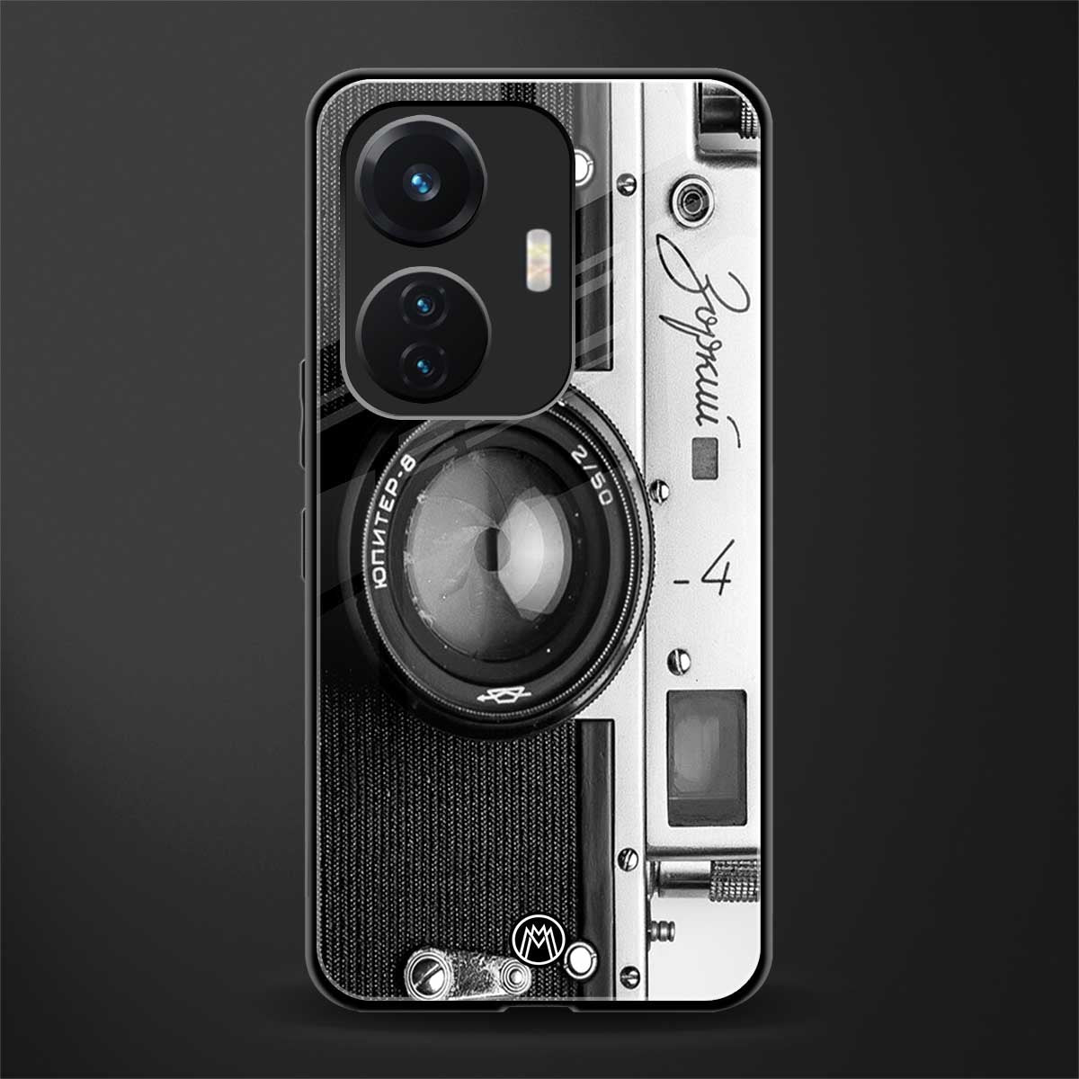 vintage camera back phone cover | glass case for vivo t1 44w 4g