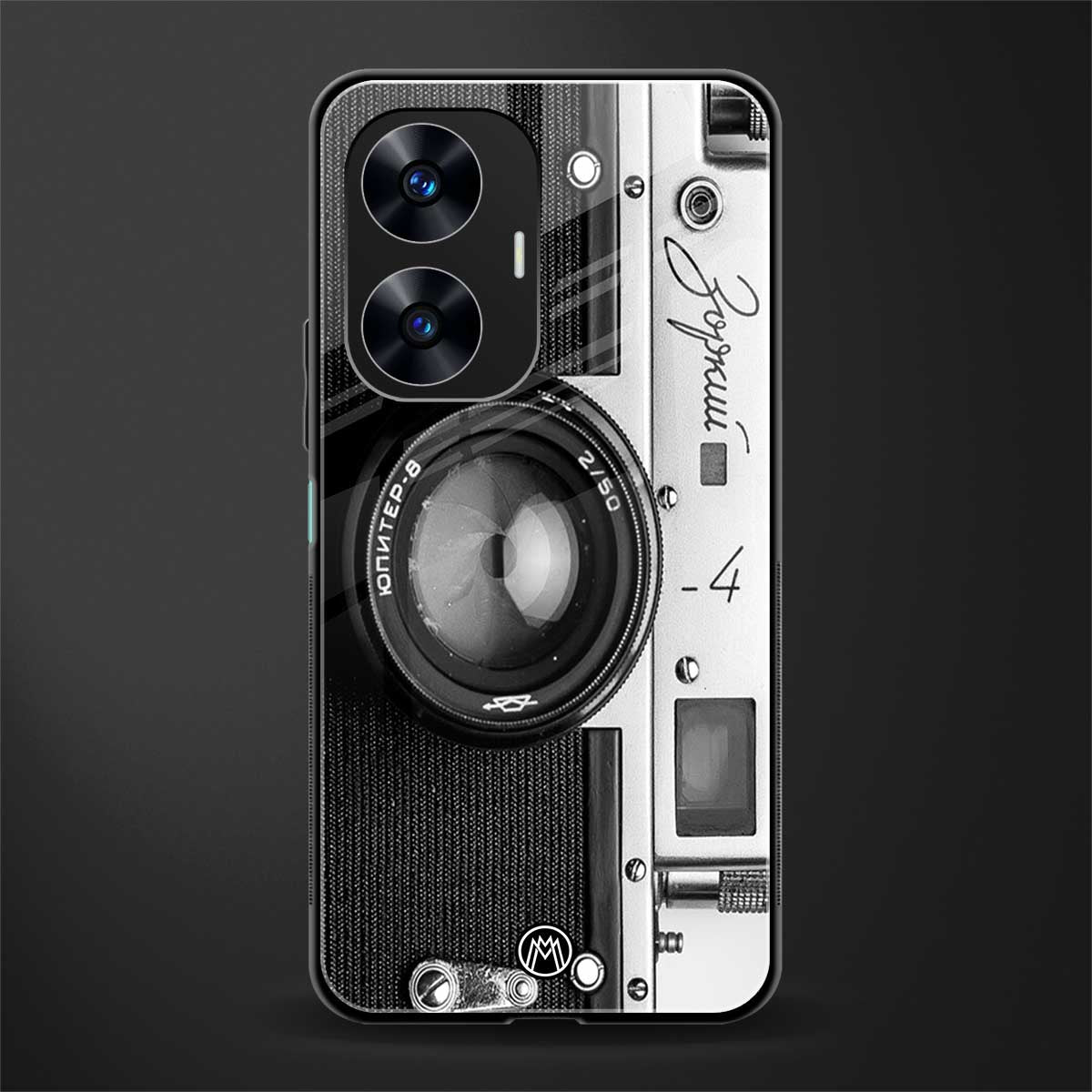vintage camera back phone cover | glass case for realme c55