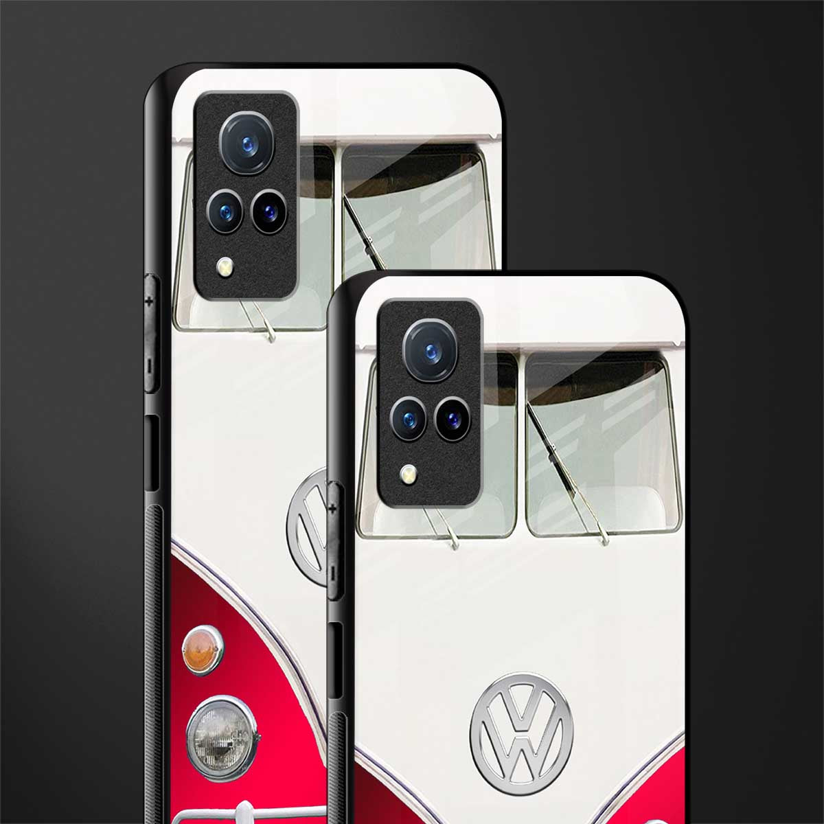 vintage volkswagen glass case for vivo v21 5g image-2