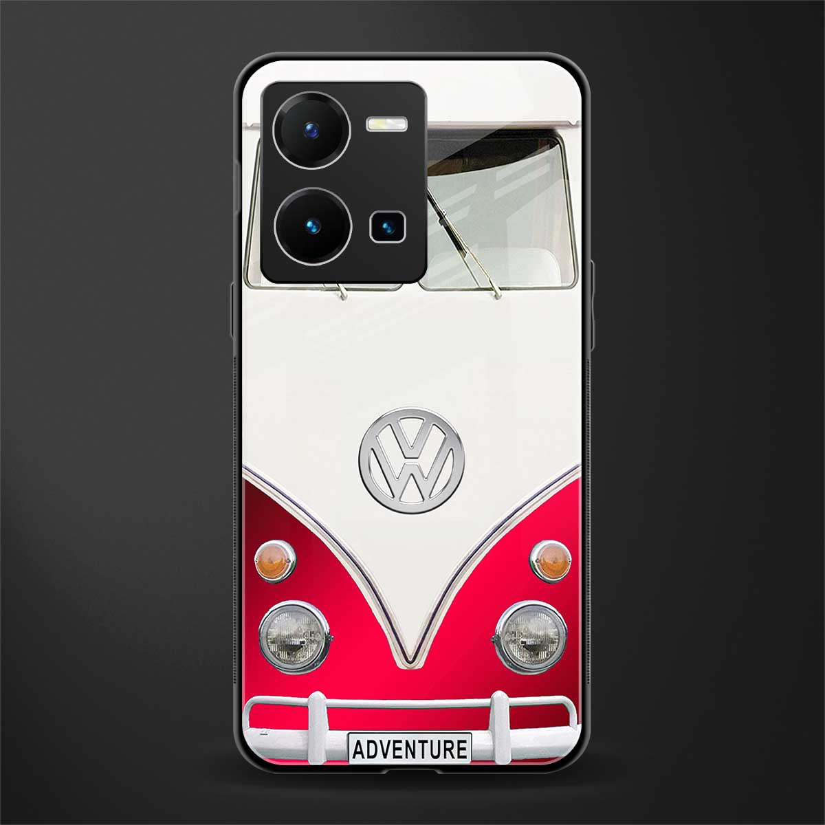 vintage volkswagen back phone cover | glass case for vivo y35 4g