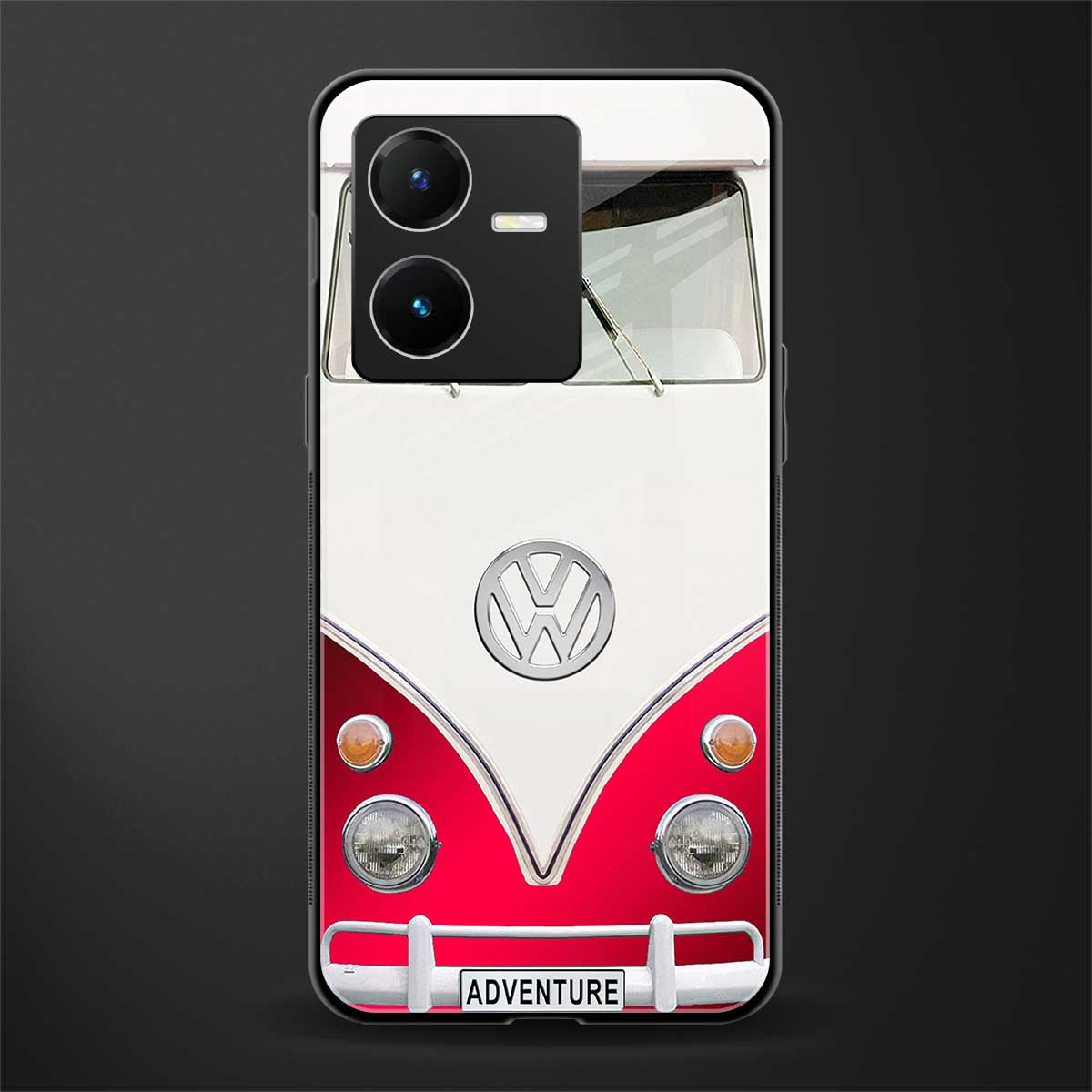 vintage volkswagen back phone cover | glass case for vivo y22