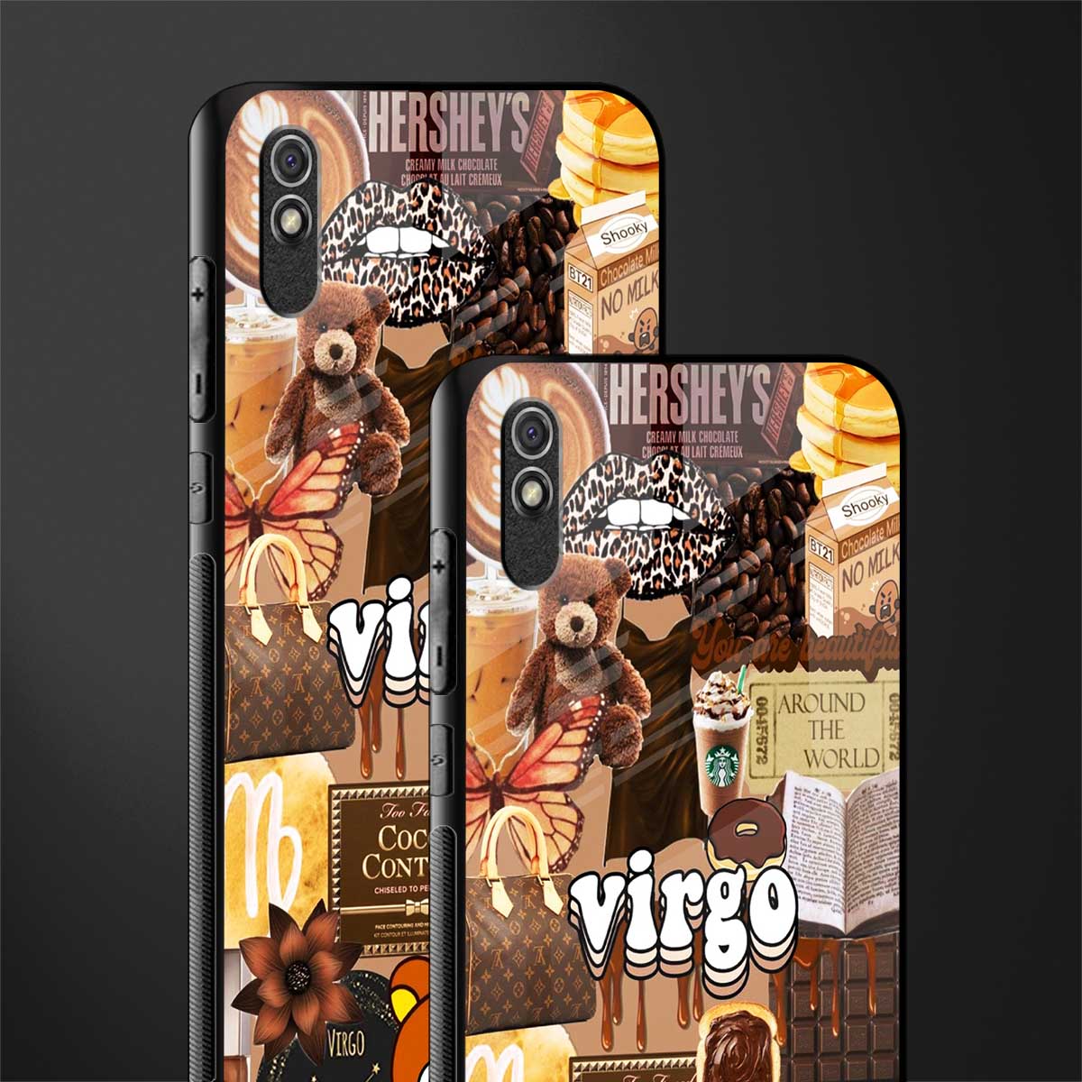 virgo aesthetic collage glass case for redmi 9a image-2
