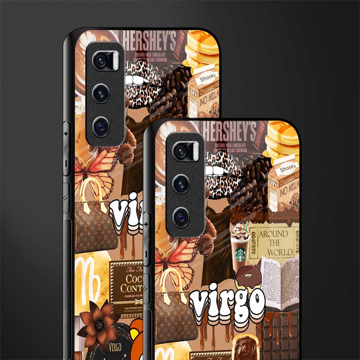 virgo aesthetic collage glass case for vivo v20 se image-2