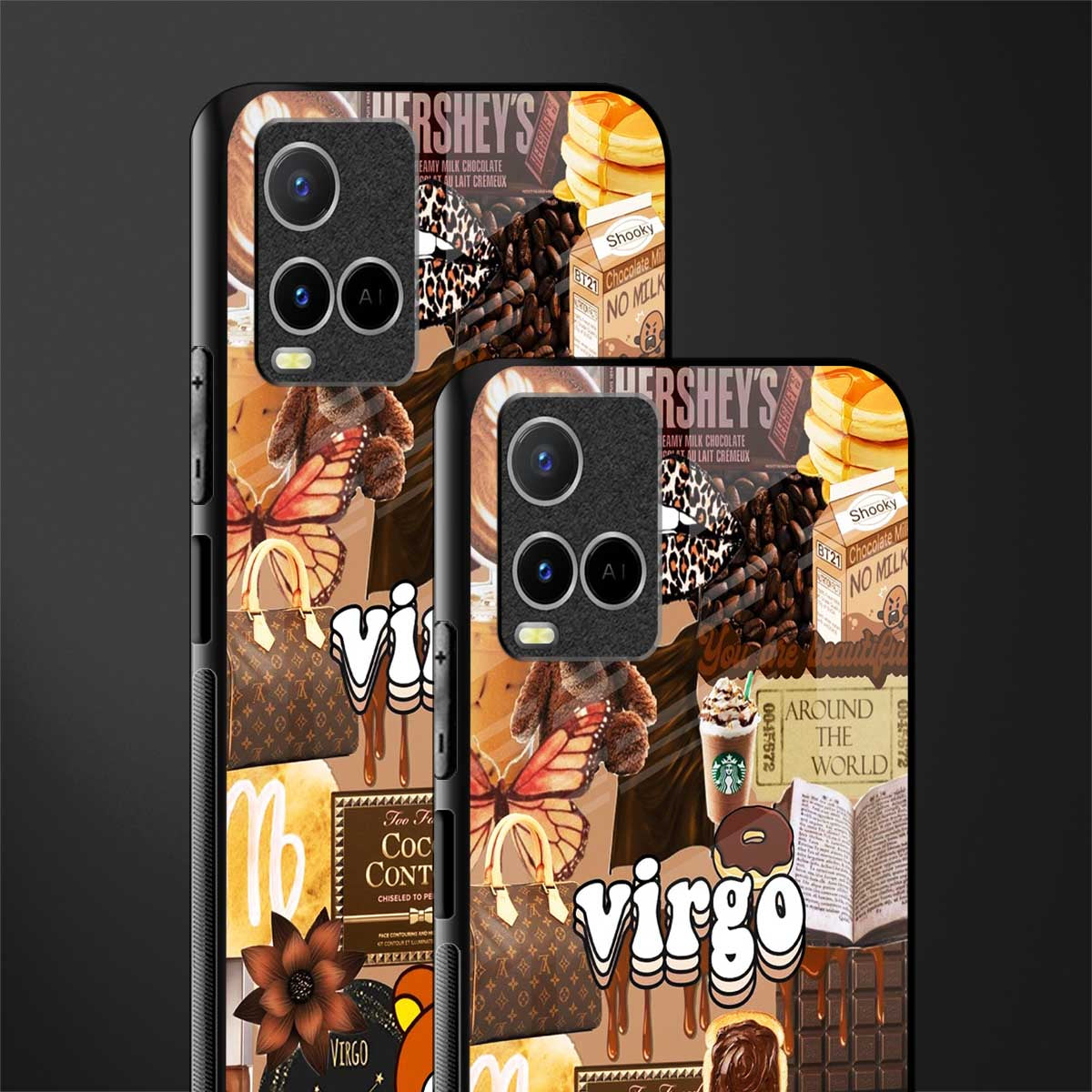 virgo aesthetic collage glass case for vivo y33s vivo y33t image-2