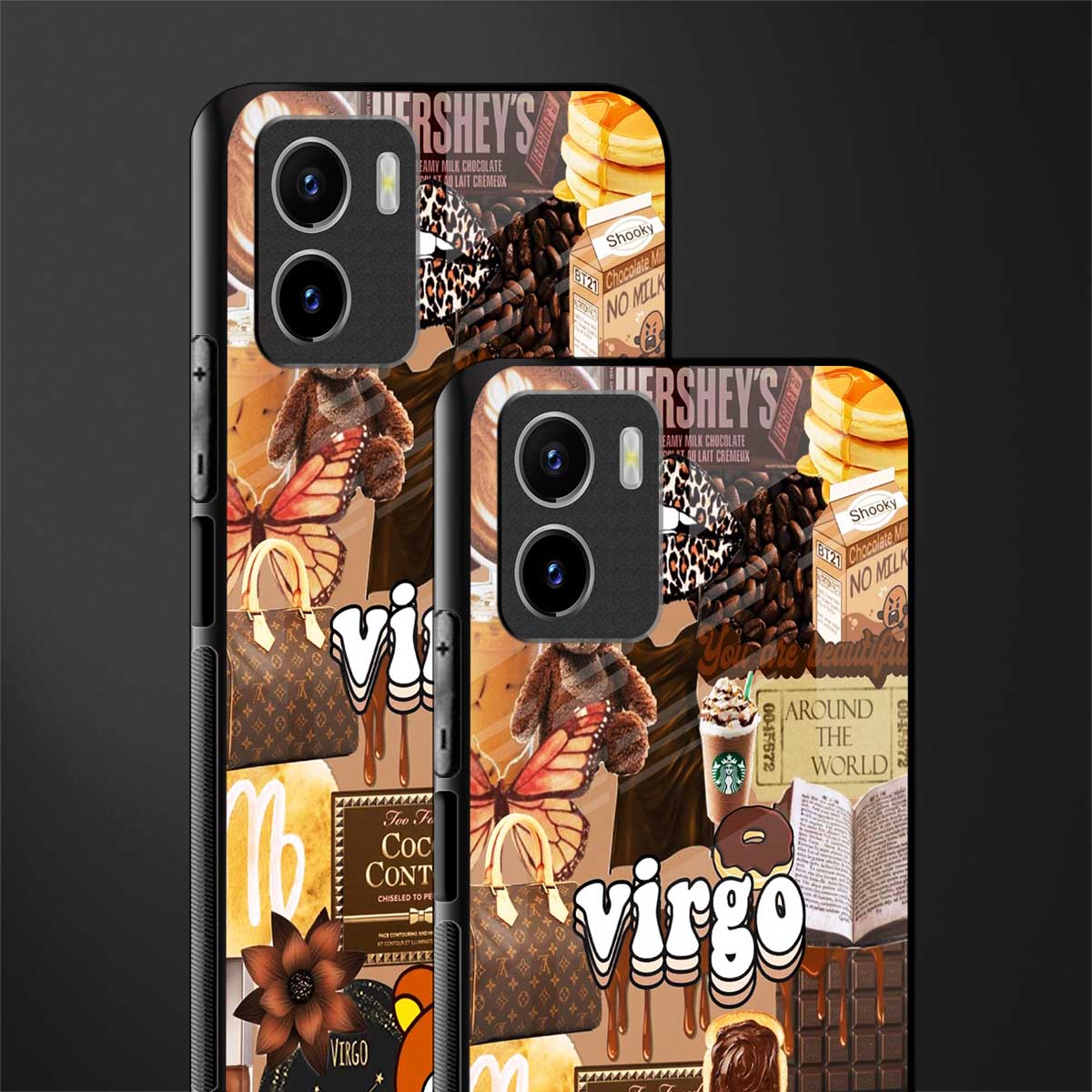 virgo aesthetic collage glass case for vivo y15s image-2