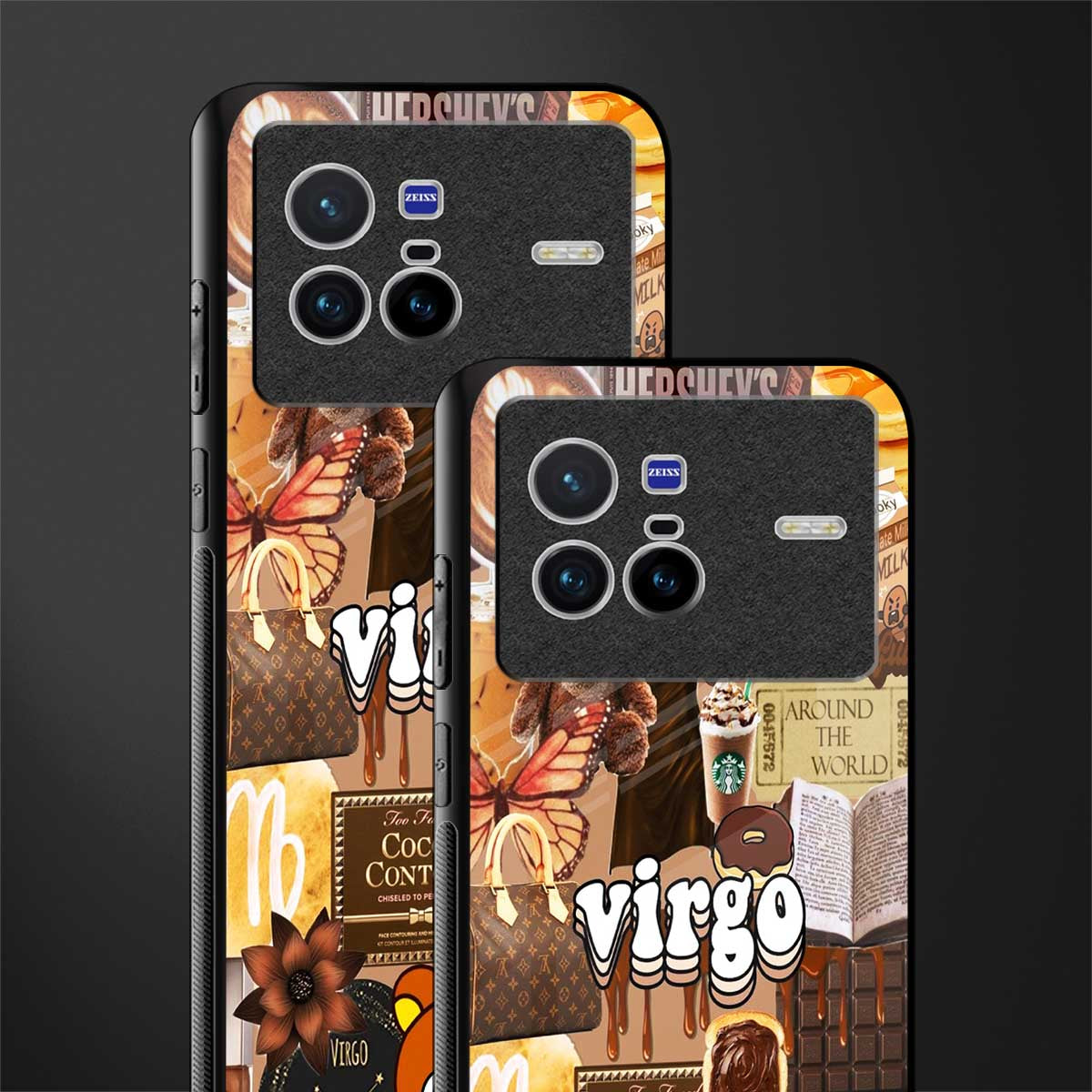 virgo aesthetic collage glass case for vivo x80 image-2