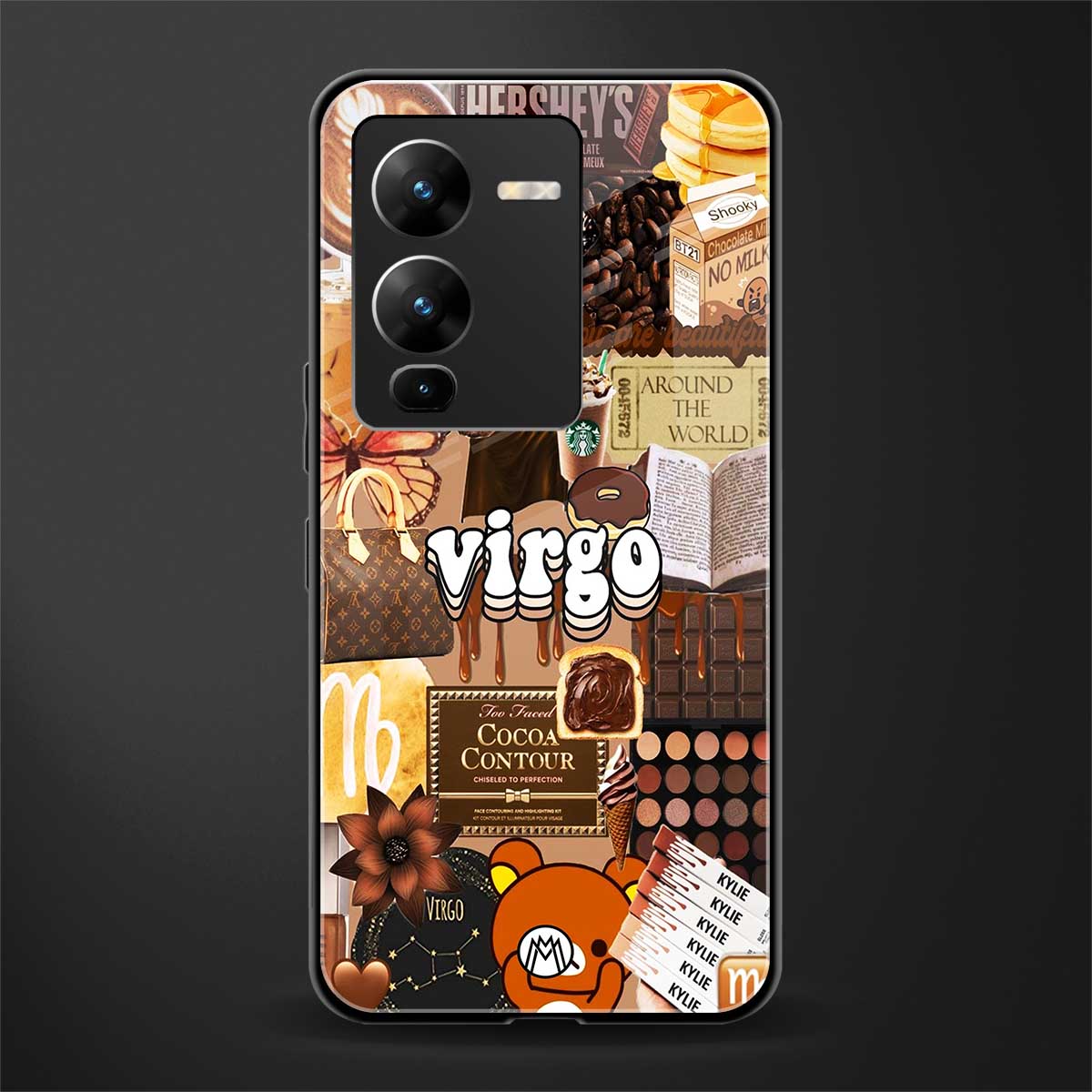 virgo aesthetic collage back phone cover | glass case for vivo v25 pro 5g