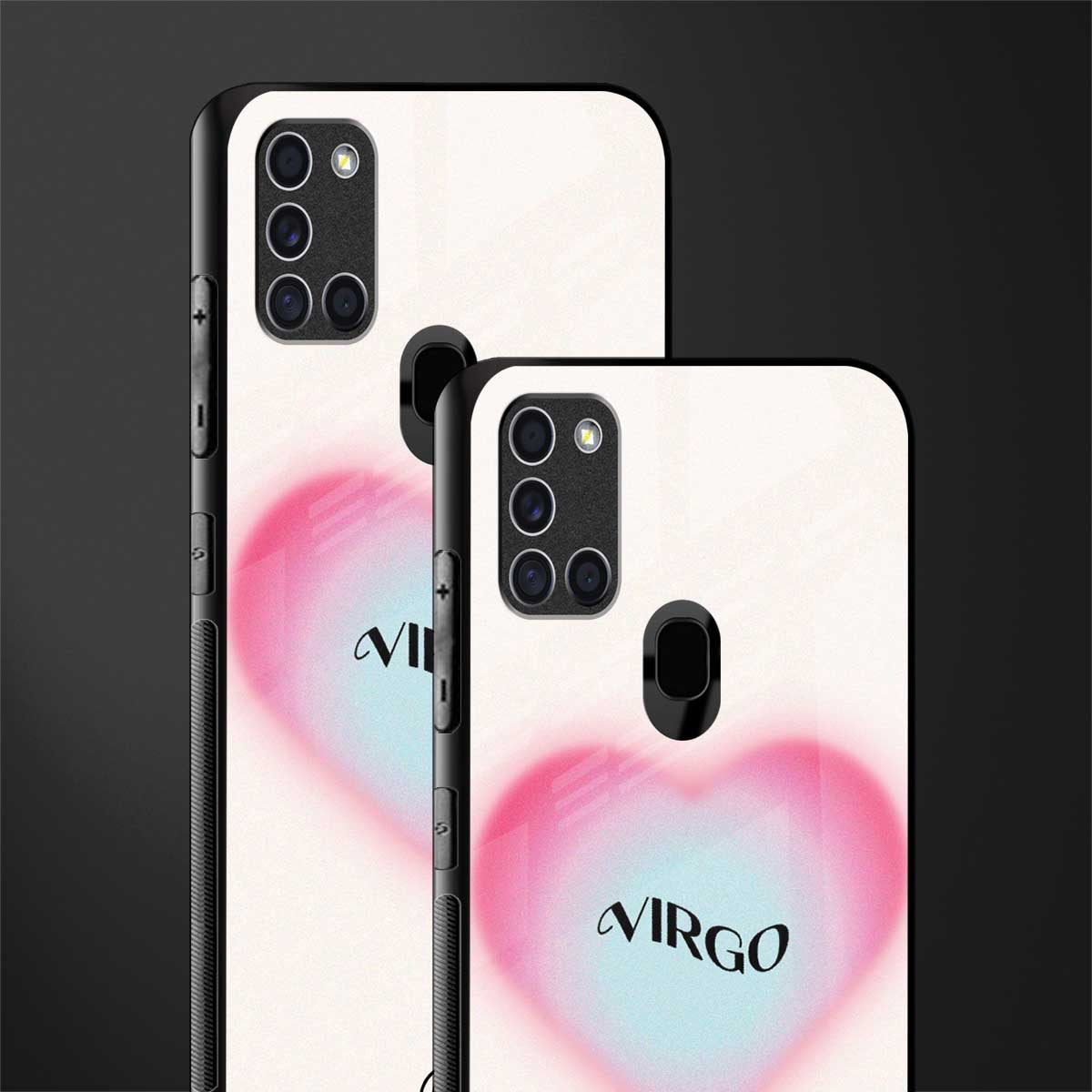 virgo minimalistic glass case for samsung galaxy a21s image-2
