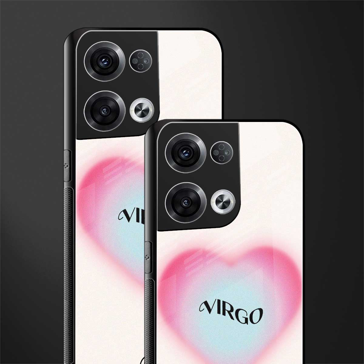 virgo minimalistic back phone cover | glass case for oppo reno 8