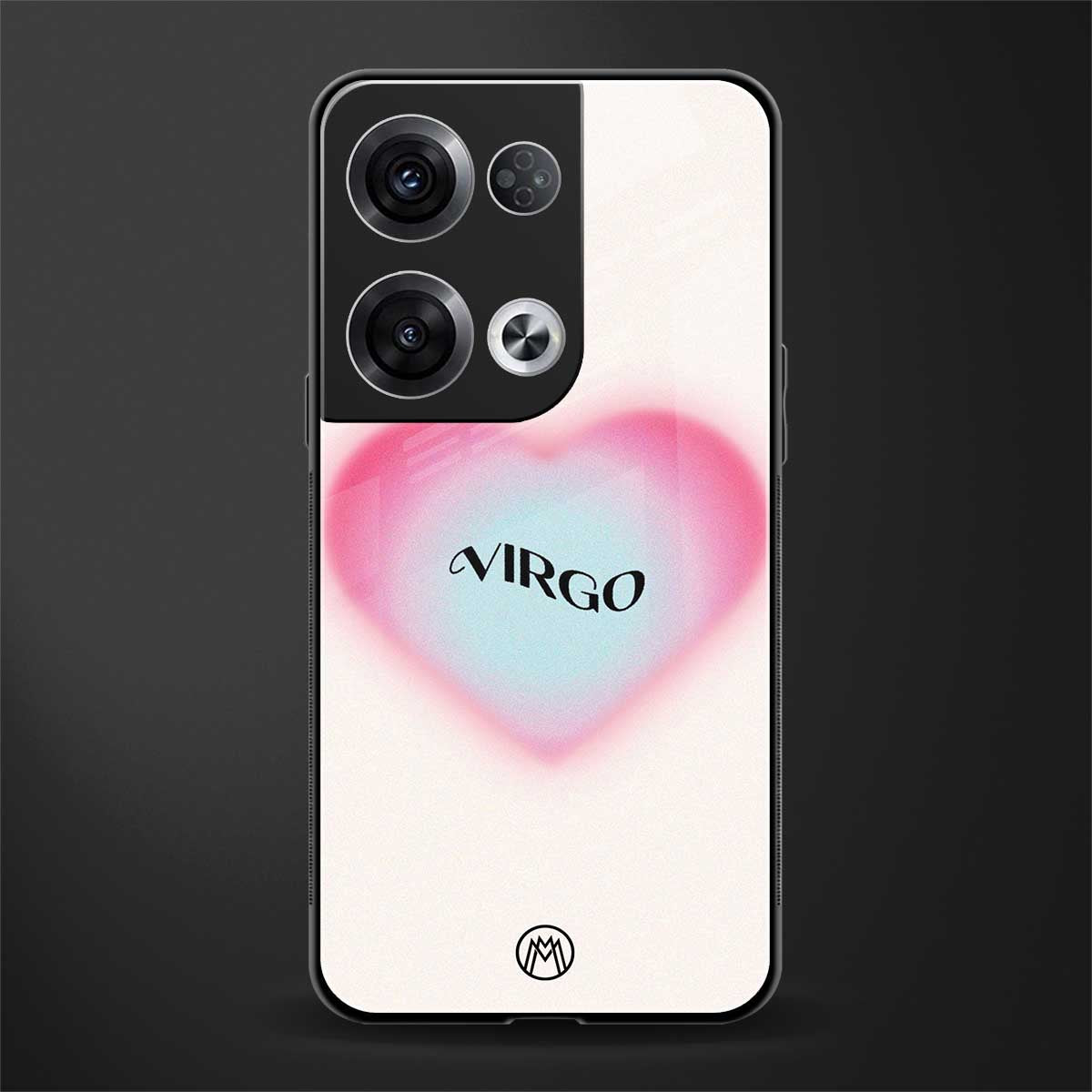 virgo minimalistic back phone cover | glass case for oppo reno 8 pro
