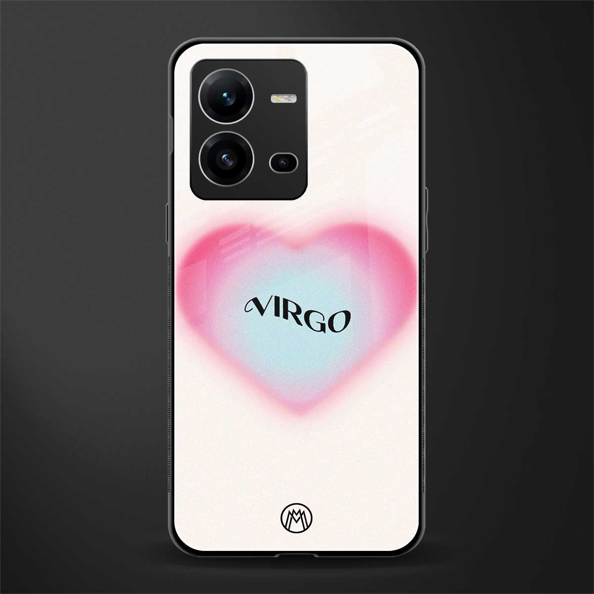 virgo minimalistic back phone cover | glass case for vivo v25-5g