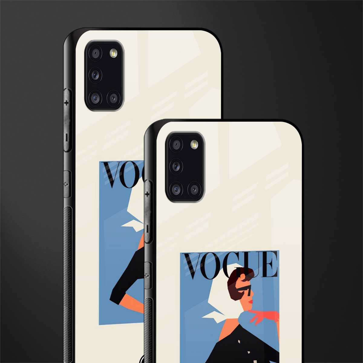vogue lady glass case for samsung galaxy a31 image-2