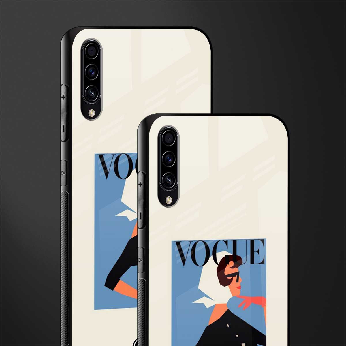 vogue lady glass case for samsung galaxy a30s image-2