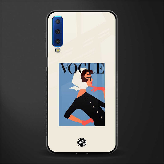 vogue lady glass case for samsung galaxy a7 2018 image