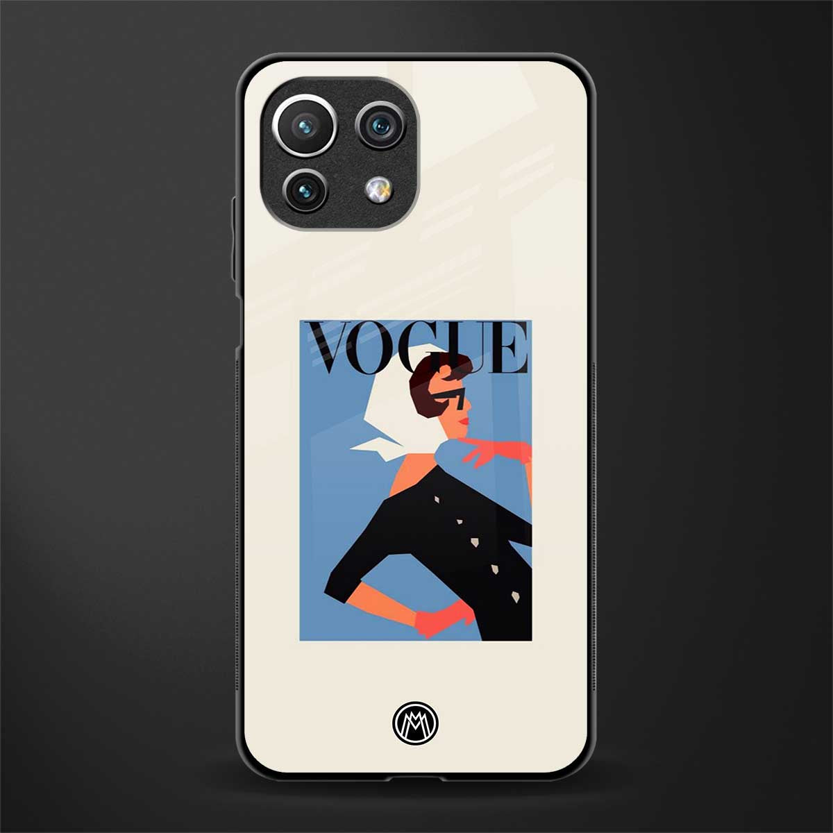 vogue lady glass case for mi 11 lite image