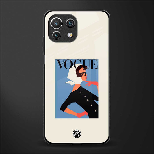 vogue lady glass case for mi 11 lite image