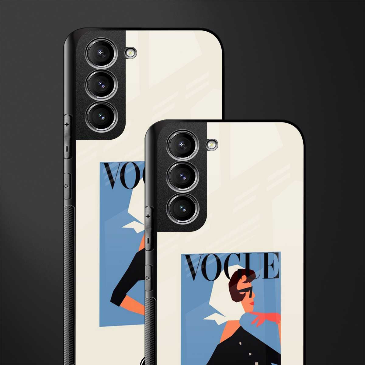 vogue lady glass case for samsung galaxy s21 plus image-2