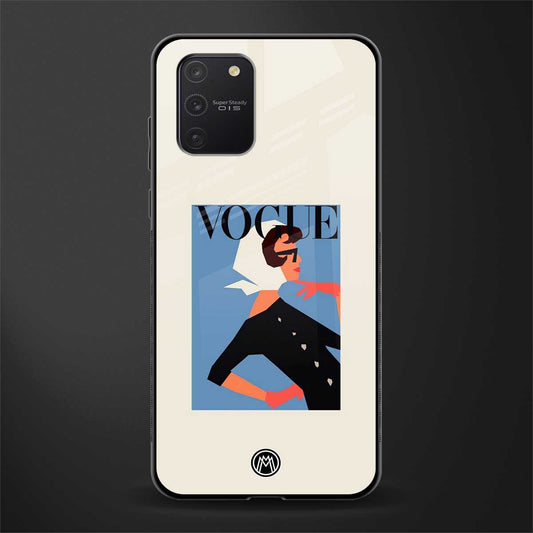 vogue lady glass case for samsung galaxy a91 image