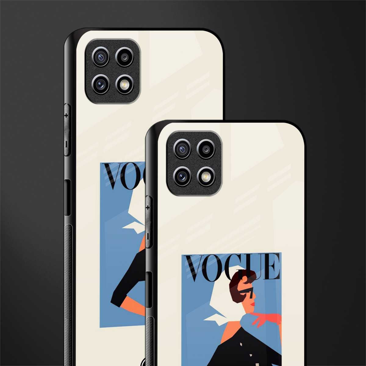 vogue lady glass case for samsung galaxy a22 5g image-2