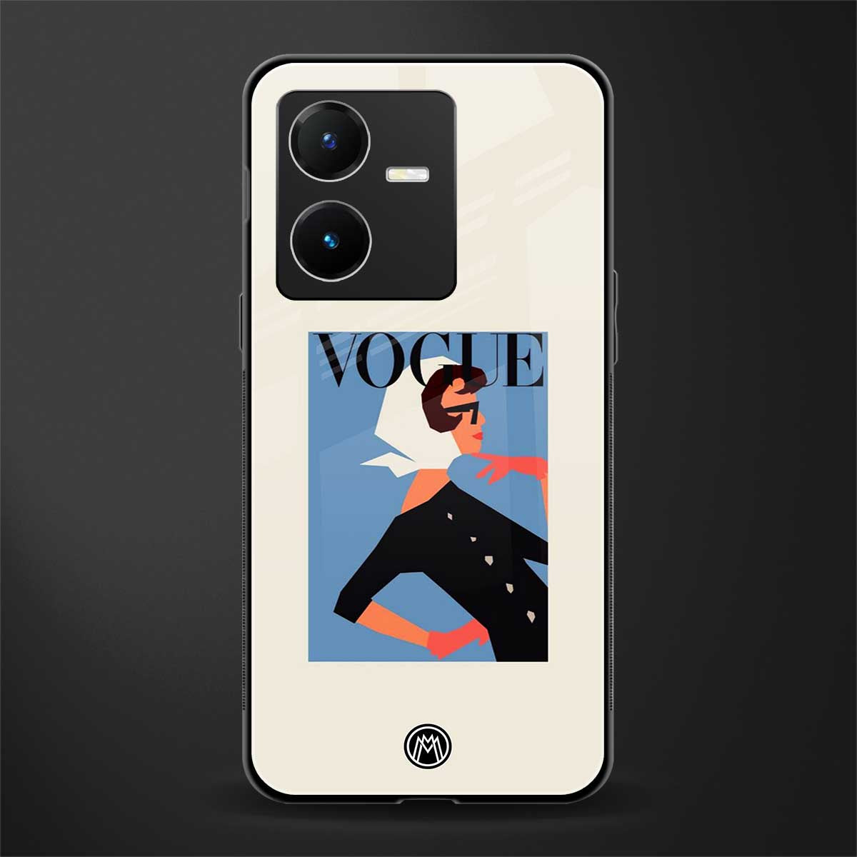 vogue lady back phone cover | glass case for vivo y22