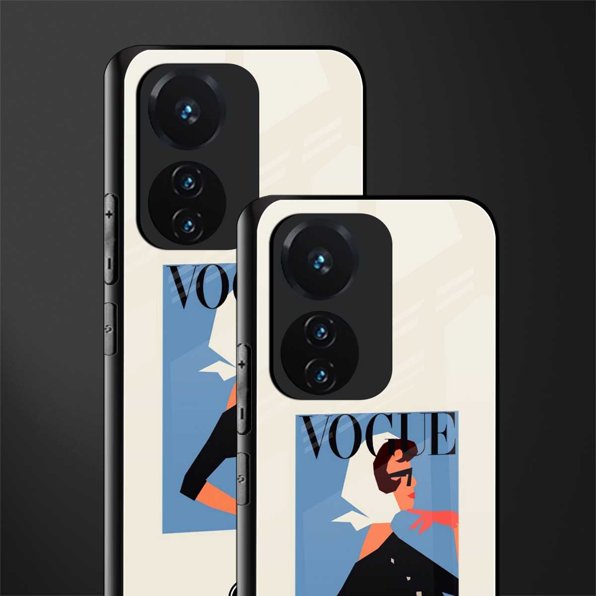 vogue lady back phone cover | glass case for vivo t1 44w 4g